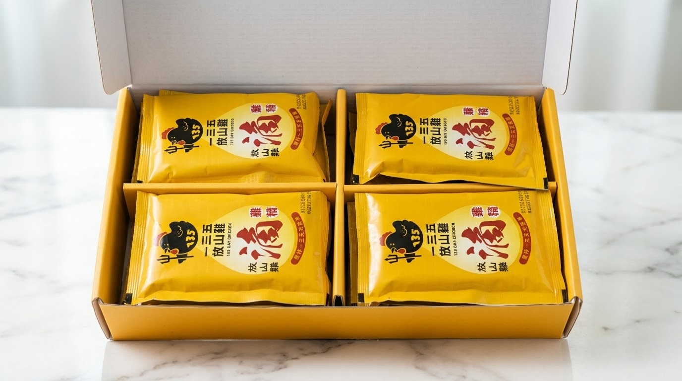 一三五放山雞滴雞精禮盒內的獨立包裝